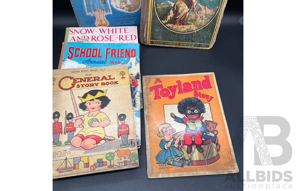 Assorted Vintage Children's Books, Including Stories From Gulliver, Chatterbox, Disney's Snow White and More - Lot of 14
