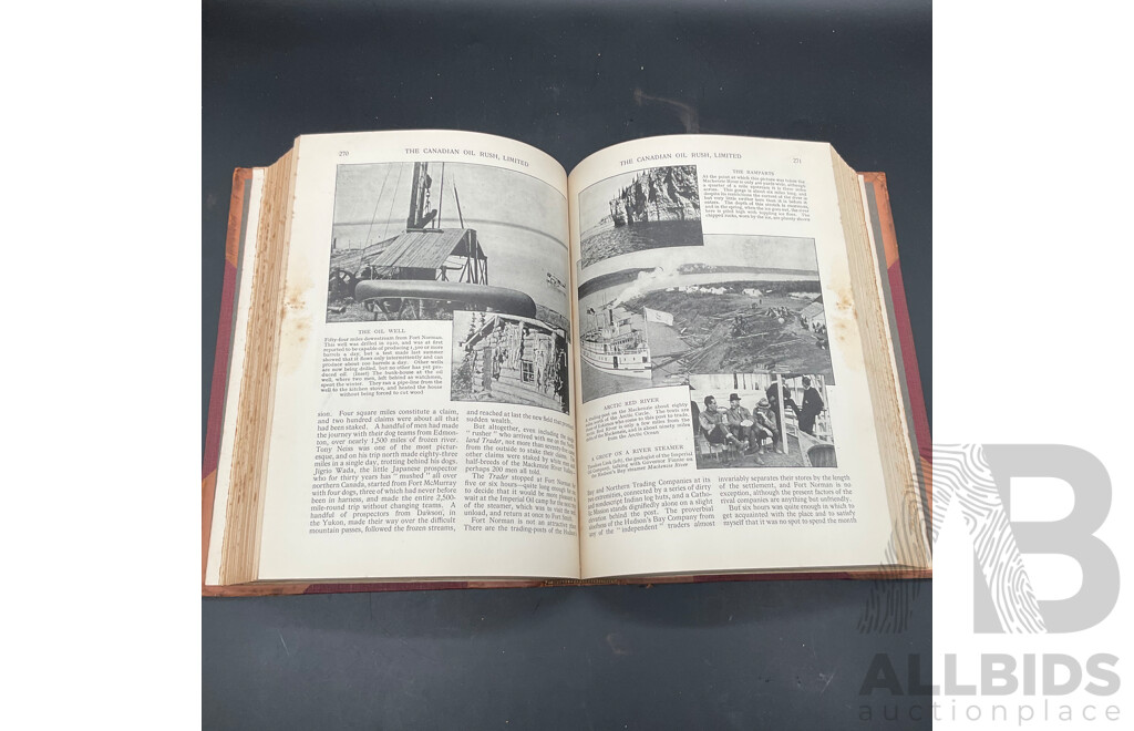 Vintage Leathr-Bound Volumes of THE WORLD'S WORK Magazine, Volumes 20, 27, 31, 39- Lot of 4