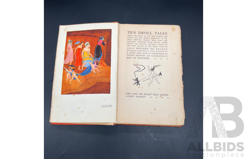 1926 Ten Droll Tales by Honore De Balzac, Illustrated Jean De Bosschere (Limited Edition No.2255 of 3000 Copies)