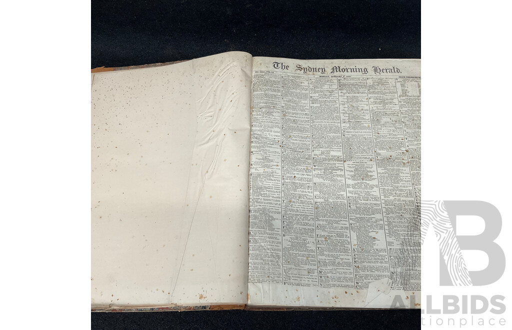 Antique Bound Volume of the Sydney Morning Herald - Jan - April 1865