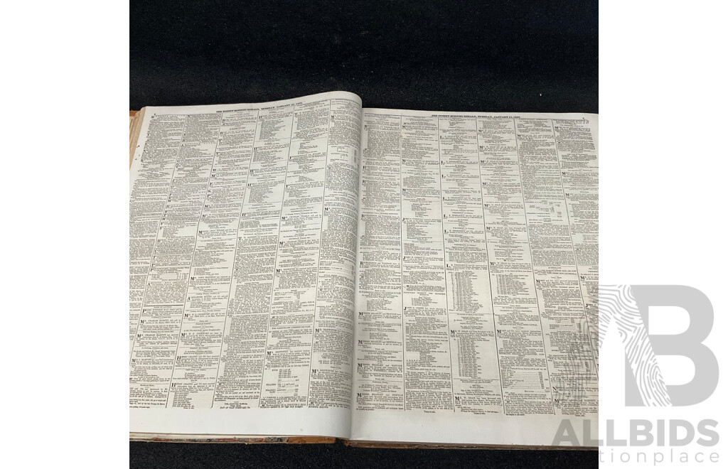 Antique Bound Volume of the Sydney Morning Herald - Jan - April 1865