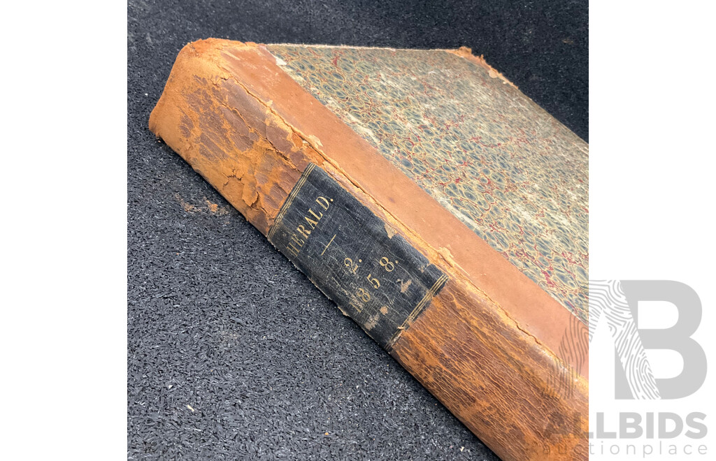 Antique Bound Volume of the Sydney Morning Herald - 2/1858