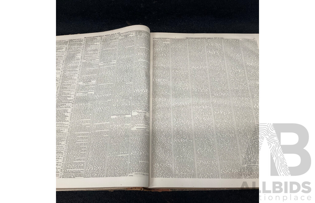 Antique Bound Volume of the Sydney Morning Herald - May to August/1868