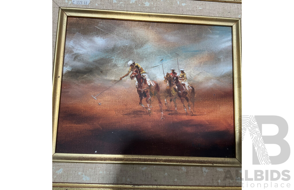 Patrick Kilvington (1922-1990) ''Beat by a Hose'' and ''The Winning Hit'' Oil on Board - Lot of 2