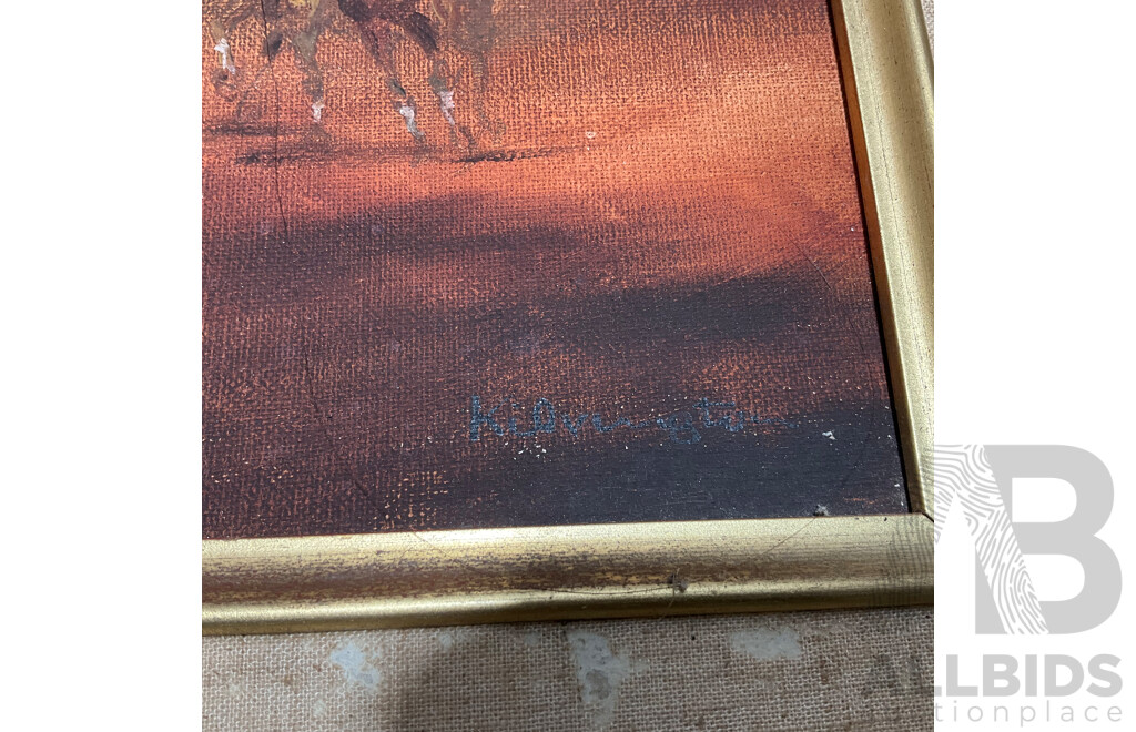 Patrick Kilvington (1922-1990) ''Beat by a Hose'' and ''The Winning Hit'' Oil on Board - Lot of 2