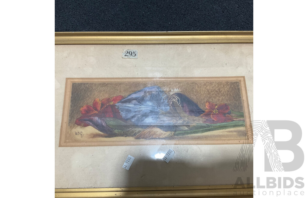Collection of Floral Painting and Prints in Various Styles, Including Artists H.C.Simpson, M. Gates, WDG and Wsme Farmer - Lot of 6