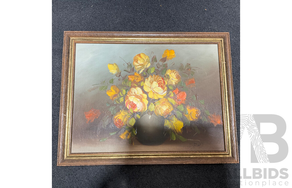 Collection of Floral Painting and Prints in Various Styles, Including Artists H.C.Simpson, M. Gates, WDG and Wsme Farmer - Lot of 6
