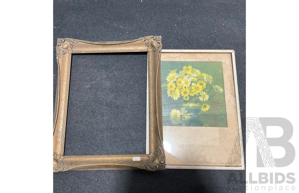 Collection of Floral Painting and Prints in Various Styles, Including Artists H.C.Simpson, M. Gates, WDG and Wsme Farmer - Lot of 6