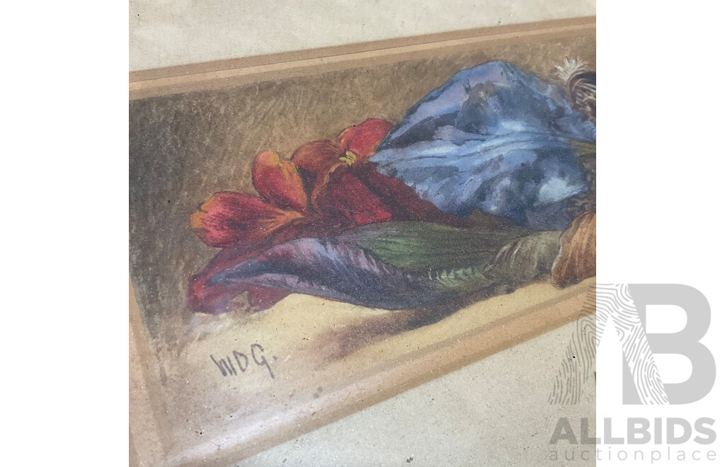 Collection of Floral Painting and Prints in Various Styles, Including Artists H.C.Simpson, M. Gates, WDG and Wsme Farmer - Lot of 6