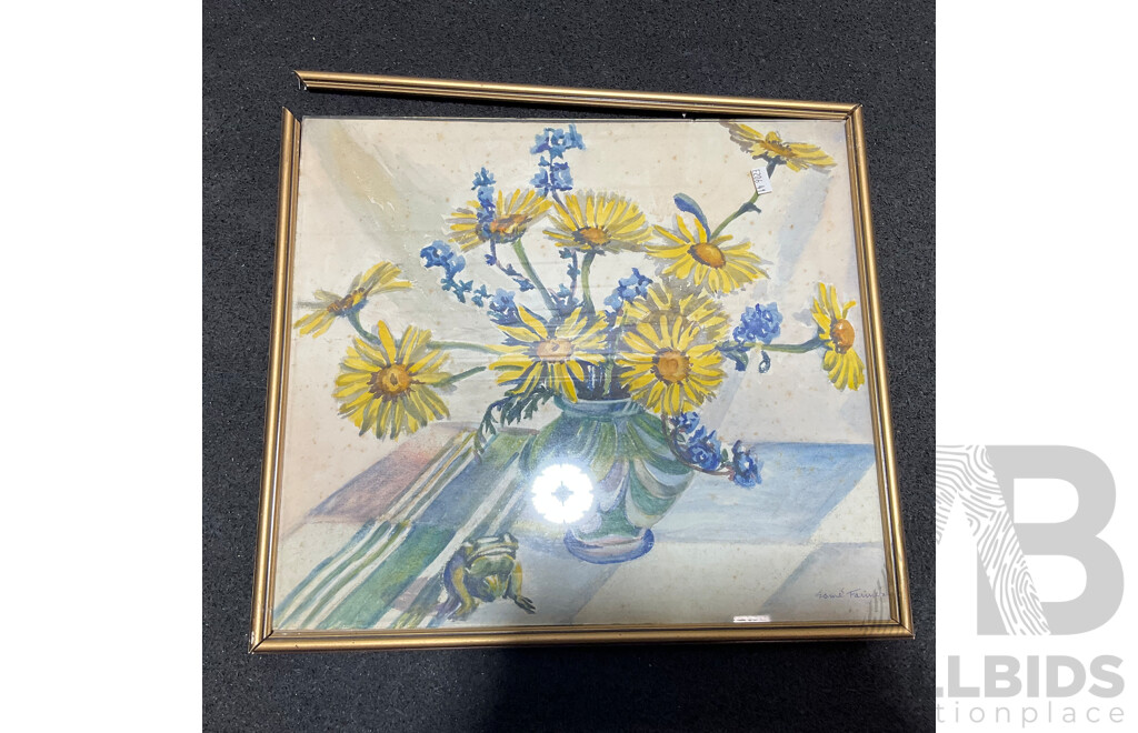 Collection of Floral Painting and Prints in Various Styles, Including Artists H.C.Simpson, M. Gates, WDG and Wsme Farmer - Lot of 6