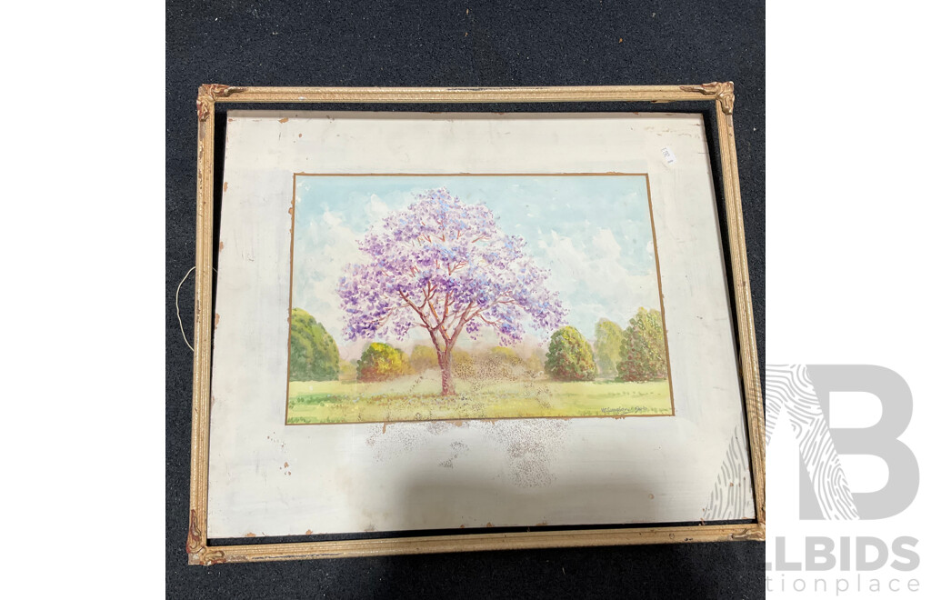 Collection of Floral Painting and Prints in Various Styles, Including Artists H.C.Simpson, M. Gates, WDG and Wsme Farmer - Lot of 6