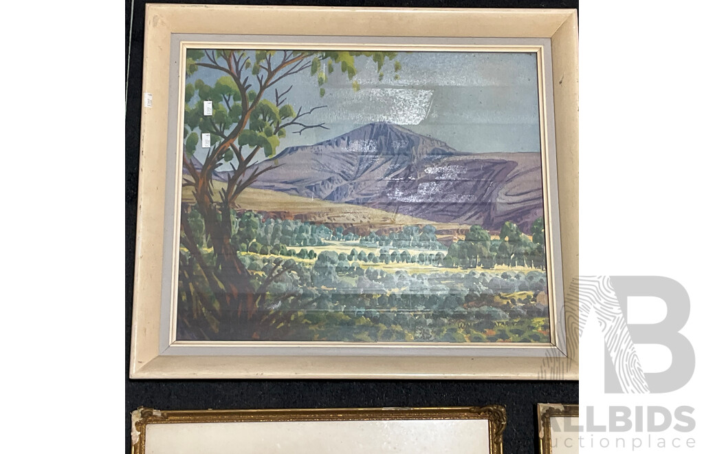 Collection of Painting and Prints of Australian Outback Ladscapes in Various Styles, Including Artists Walter Fratarinja, Oscar Namatiiva, Benjamin Landara and Others - Lot of 6