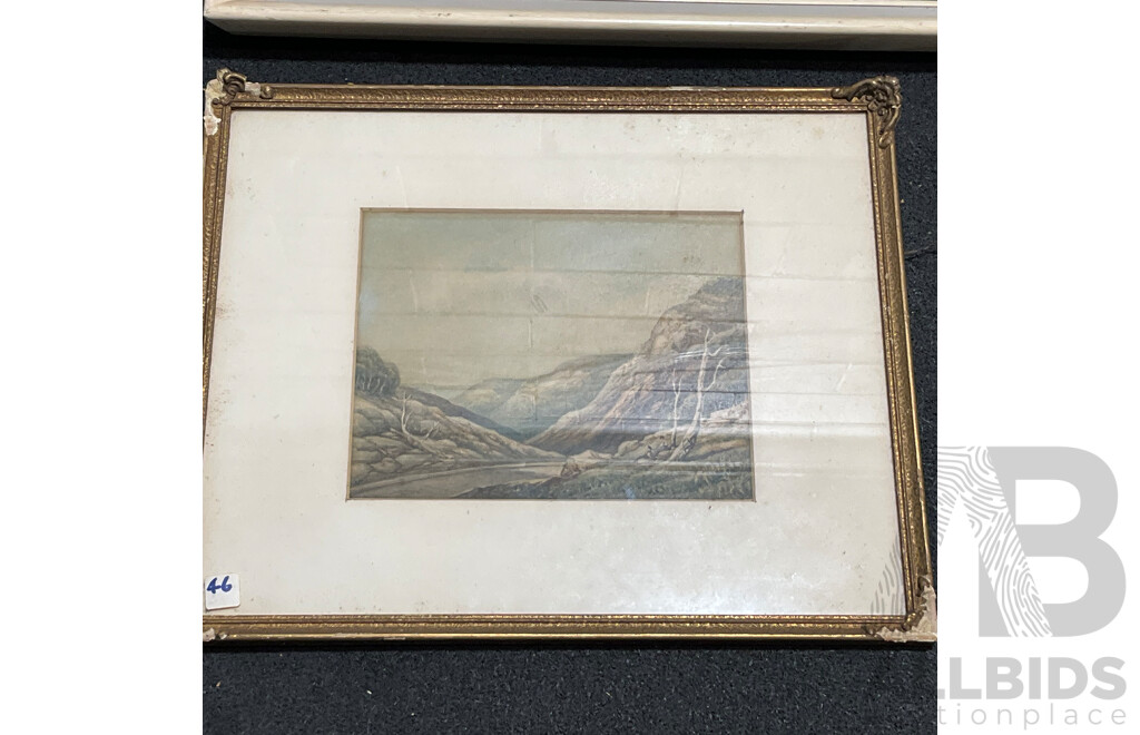 Collection of Painting and Prints of Australian Outback Ladscapes in Various Styles, Including Artists Walter Fratarinja, Oscar Namatiiva, Benjamin Landara and Others - Lot of 6