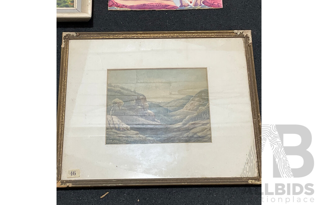 Collection of Painting and Prints of Australian Outback Ladscapes in Various Styles, Including Artists Walter Fratarinja, Oscar Namatiiva, Benjamin Landara and Others - Lot of 6