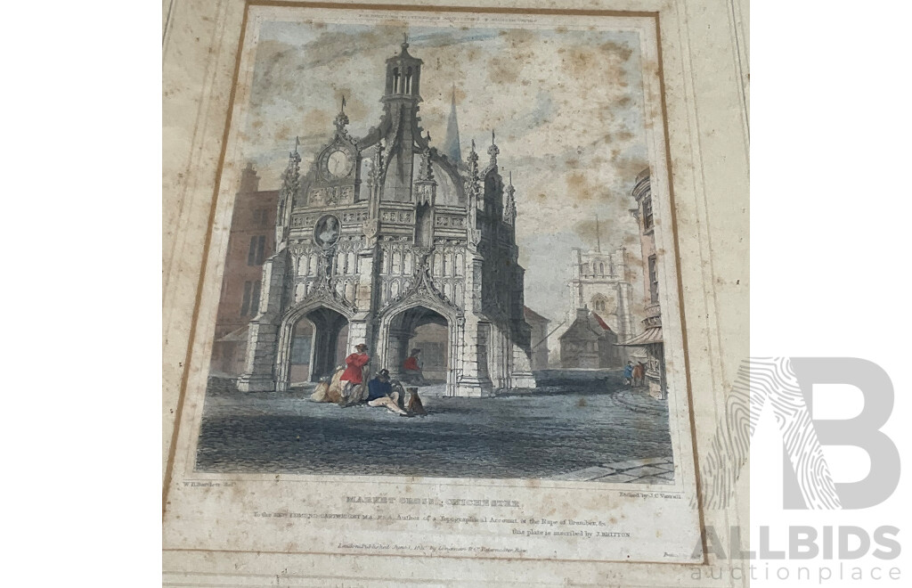 Collection of Painting and Prints of European Cityscapes in Various Styles, Including Artists Graham Ball, R. Ellison, Unk White, Lucien Delaurure and Others - Lot of 8