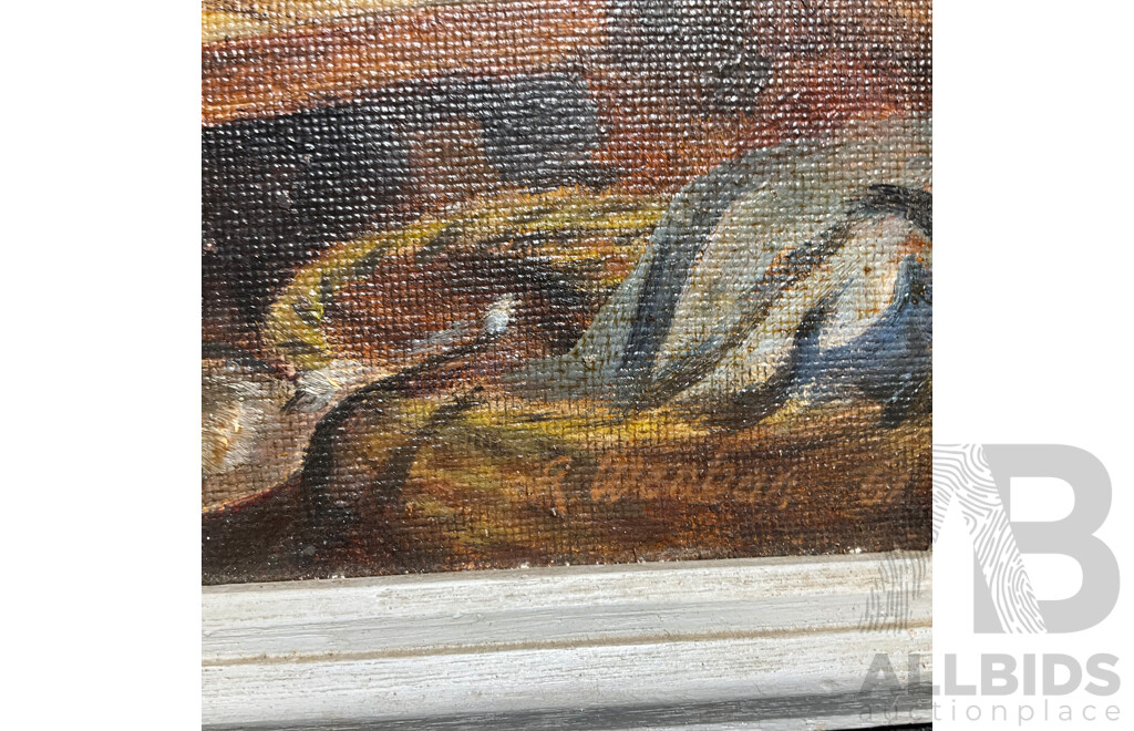 Collection of Painting and Prints in Various Styles, Including Artists R.S. Wenban (1893-1990) ''Greek Hoouse-Wives'', Ferguson and Print of Jean-Baptiste-Simeon Chardin ''The Kitchen Maid'' - Lot of 4