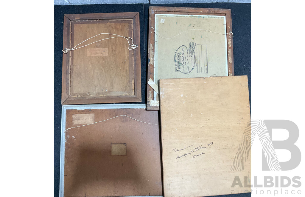 Collection of Painting and Prints in Various Styles, Including Artists R.S. Wenban (1893-1990) ''Greek Hoouse-Wives'', Ferguson  and Print of Jean-Baptiste-Simeon Chardin ''The Kitchen Maid'' - Lot of 4