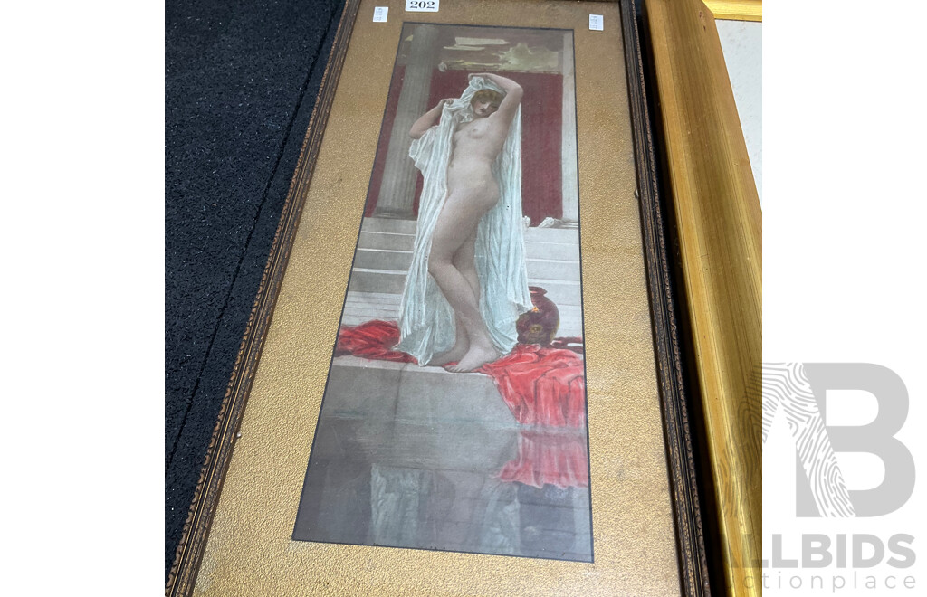 Collection of Women's Painting and Prints, Including Reproduction of ''The Bath of Psyche'', Norman Lidsay ''Merchandise'', ''Prince Le Boo Embarking Fro England'' and Others - Lot of 5