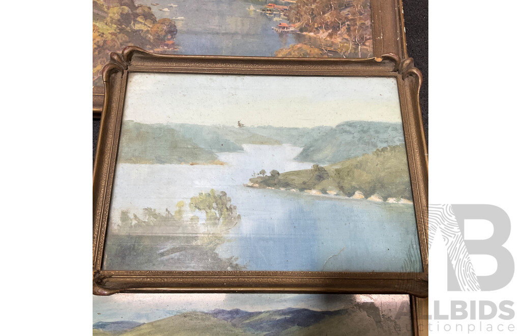 Variety of Vintage Coastal Landscape Paintings, Including M. Joensen, J. Koskie, V. Loria and Others - Lot of 8