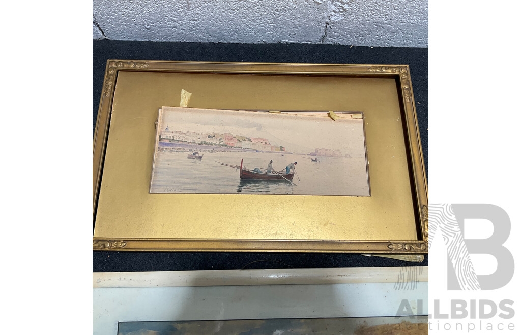Variety of Vintage Coastal Landscape Paintings, Including M. Joensen, J. Koskie, V. Loria and Others - Lot of 8
