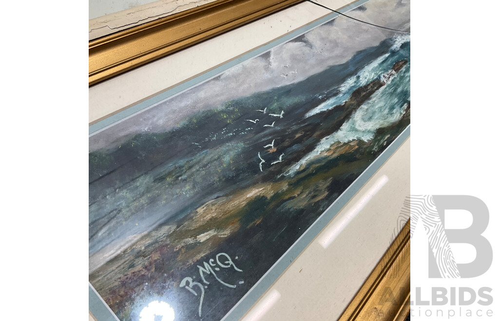 Variety of Vintage Coastal Landscape Paintings, Including M. Joensen, J. Koskie, V. Loria and Others - Lot of 8