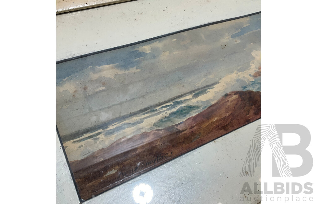 Variety of Vintage Coastal Landscape Paintings, Including M. Joensen, J. Koskie, V. Loria and Others - Lot of 8
