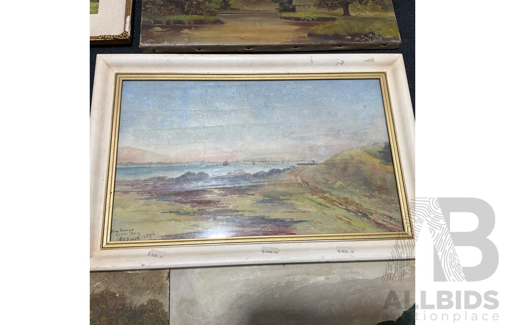 Variety of Vintage Landscape Paintings, Including E.C. Smith, ''Cario Bay'' and Others - Lot of 8
