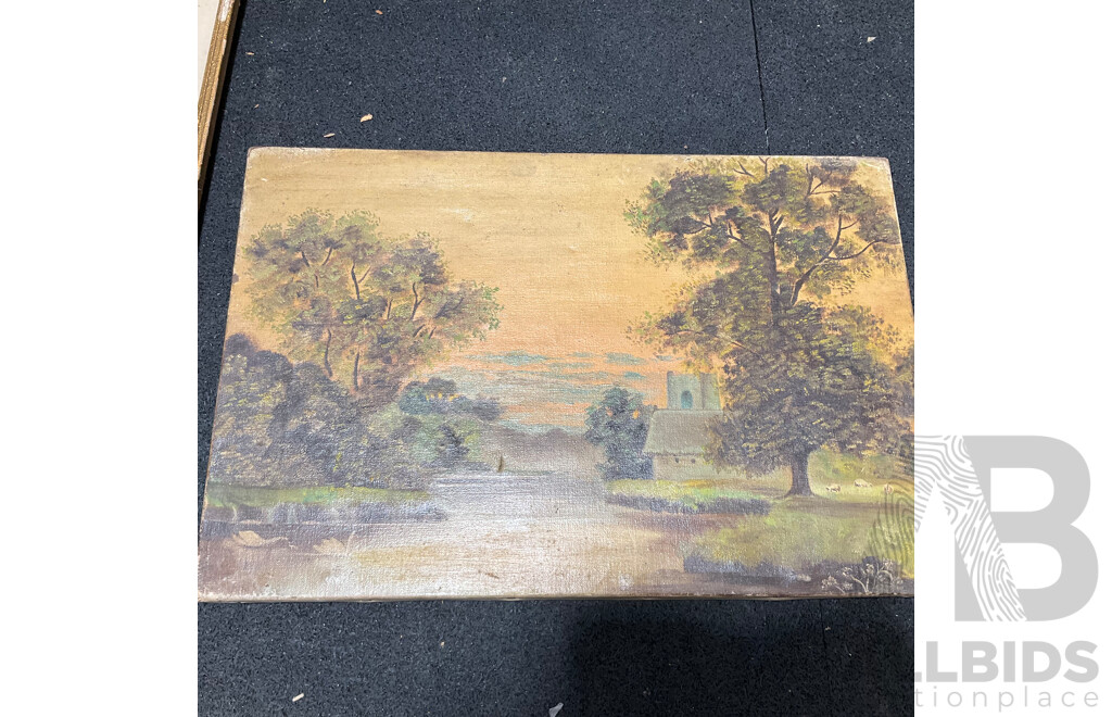 Variety of Vintage Landscape Paintings, Including E.C. Smith, ''Cario Bay'' and Others - Lot of 8