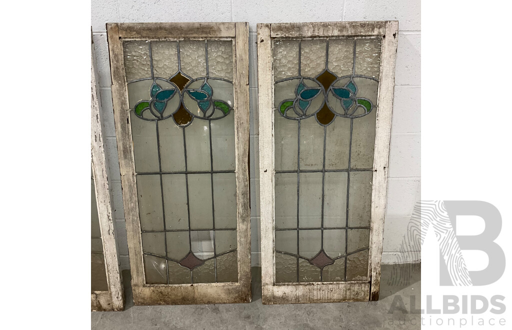 Matching Set of Six Leadlight Windows