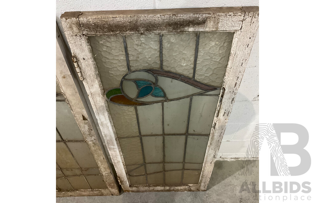 Matching Set of Six Leadlight Windows