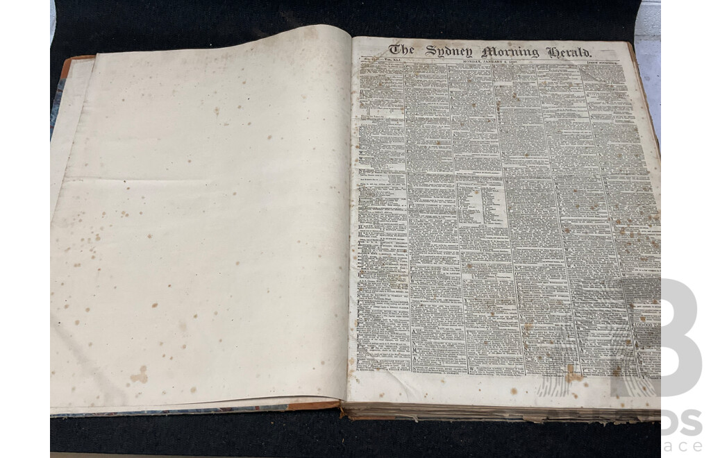Antique Bound Volume of the Sydney Morning Herald - 1/1860