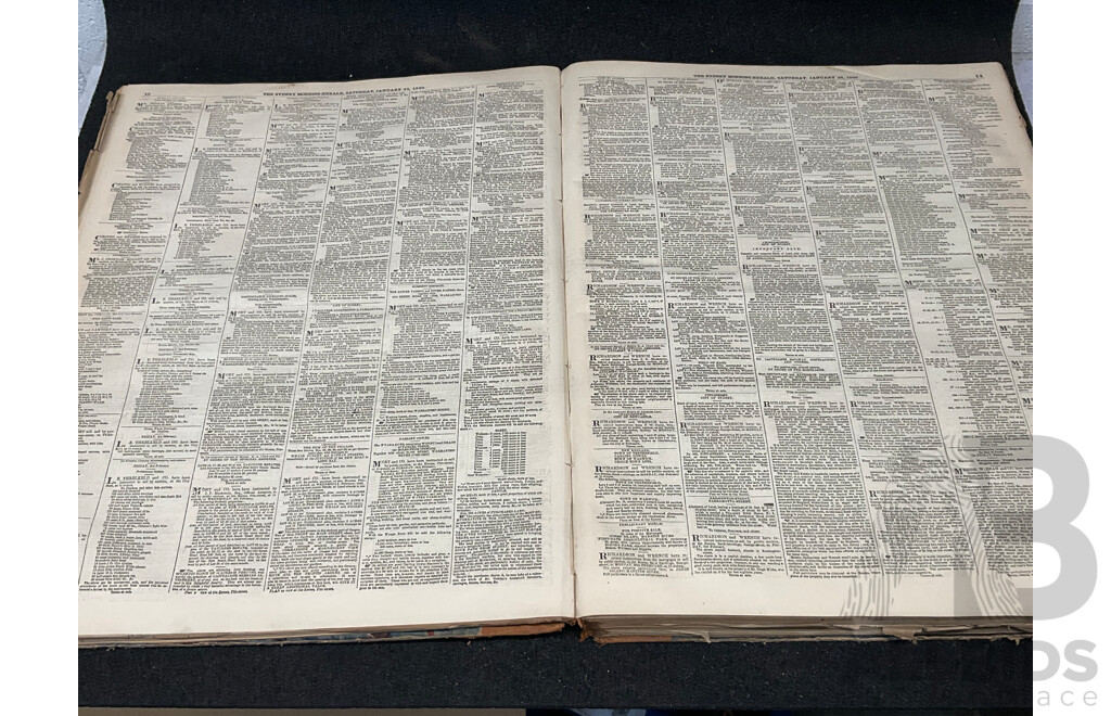 Antique Bound Volume of the Sydney Morning Herald - 1/1860