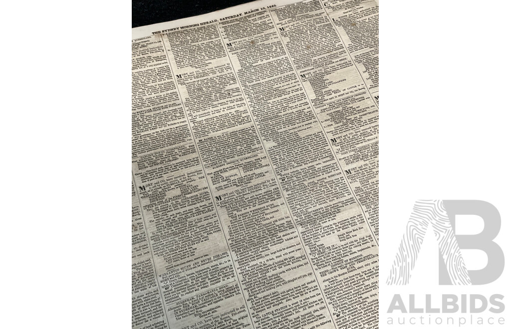 Antique Bound Volume of the Sydney Morning Herald - 1/1860