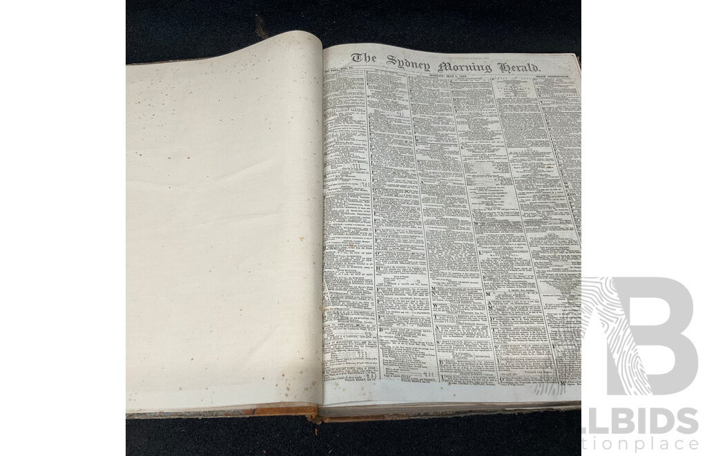 Antique Bound Volume of the Sydney Morning Herald - 2/1865