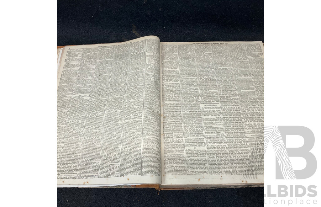 Antique Bound Volume of the Sydney Morning Herald - 2/1865