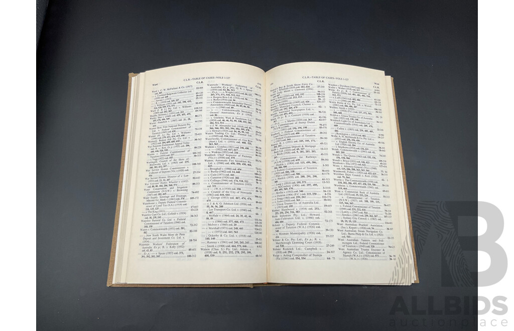 Annual Survey of Australian Law 1980,1981&1982 and Commonwealth Law Reports, Index-Digest, Vols. 1-127 (1903-1972) - Lot of 4