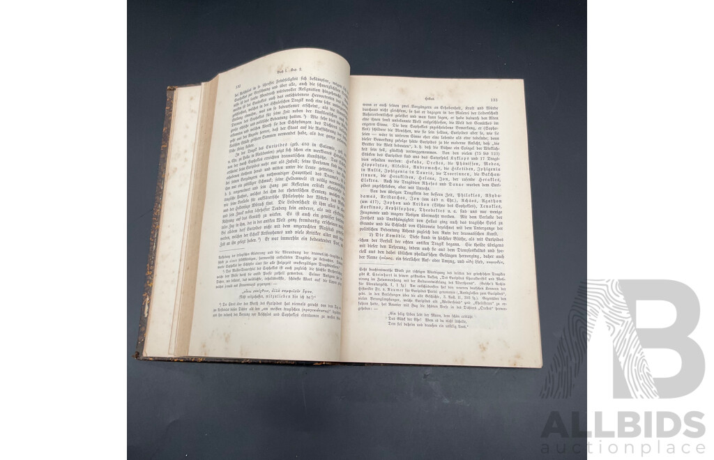 Antique German Books - Deutsche Literaturgeschichte by Robert Koenig and Allgemeine Geschichte Der Literatur by Dr. Johannes Scherr - Lot of 2