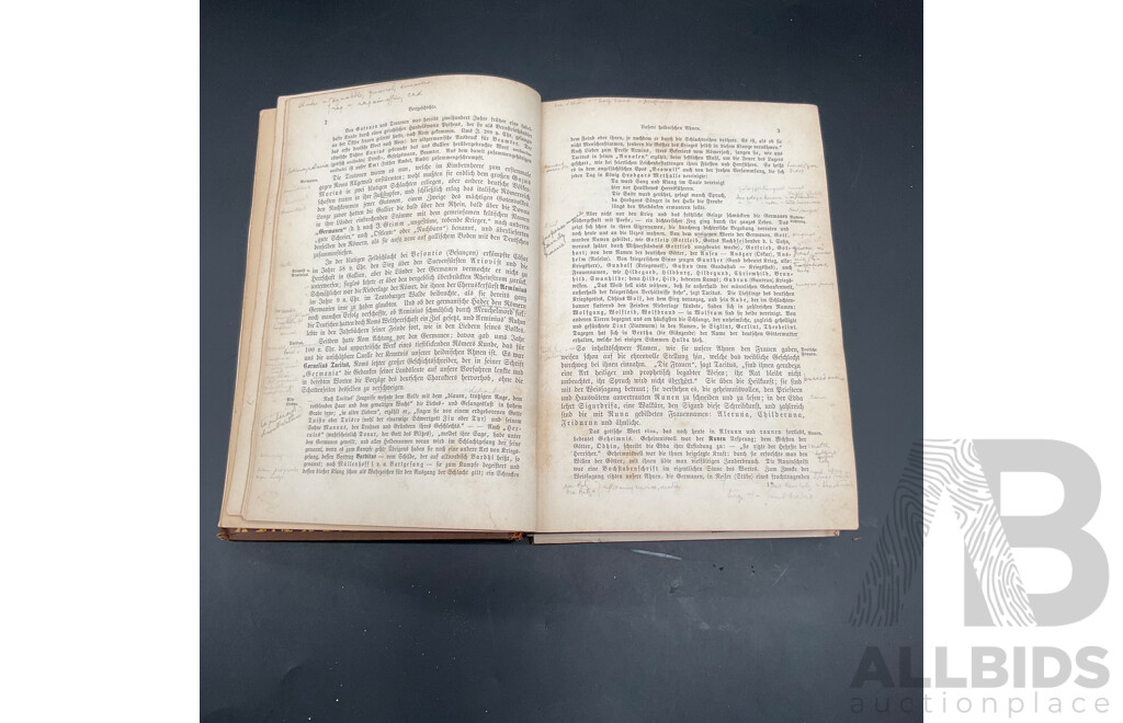 Antique German Books - Deutsche Literaturgeschichte by Robert Koenig and Allgemeine Geschichte Der Literatur by Dr. Johannes Scherr - Lot of 2