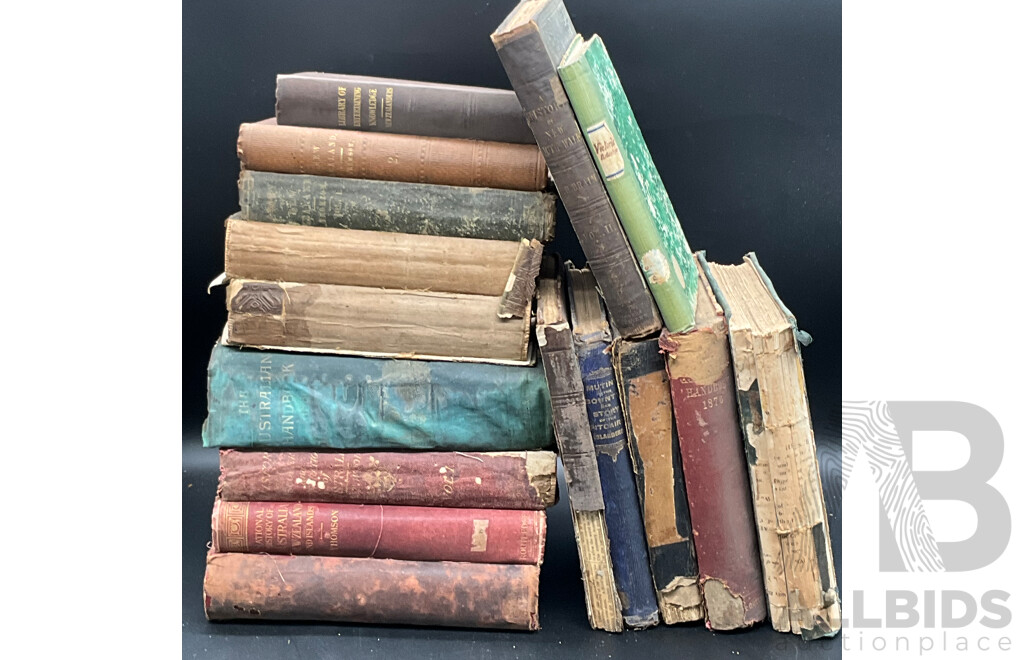 Antique, Decorative, Rare Books About Australian and New Zeland - Lot of 16