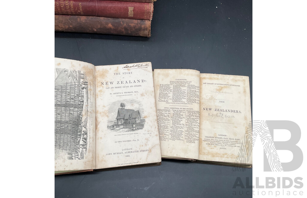 Antique, Decorative, Rare Books About Australian and New Zeland - Lot of 16