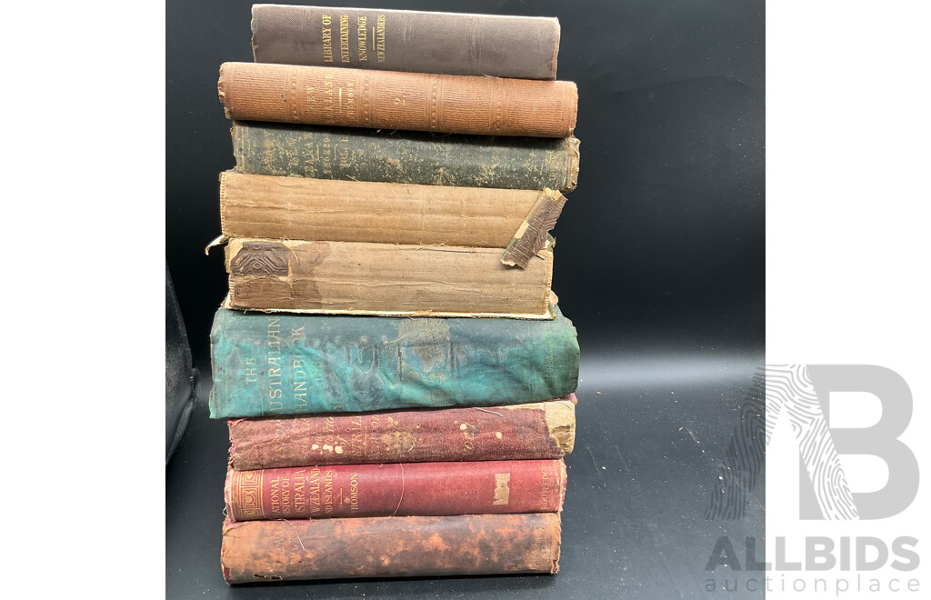 Antique, Decorative, Rare Books About Australian and New Zeland - Lot of 16