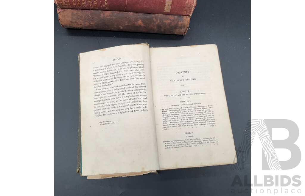 Antique, Decorative, Rare Books About Australian and New Zeland - Lot of 16