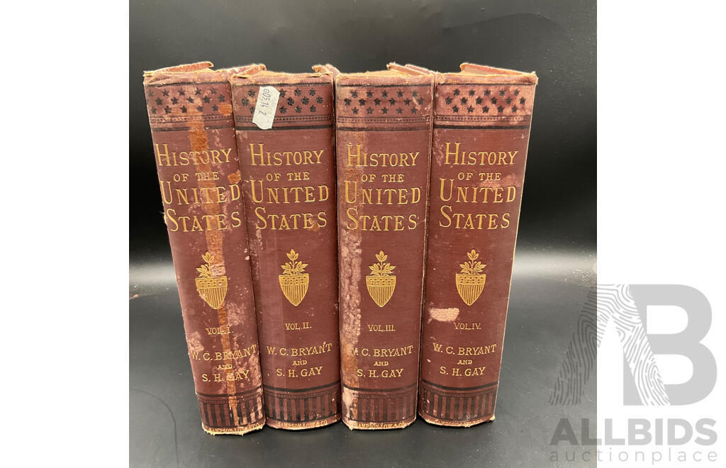 History of The United States, Vol. I to IV, by W.C.Bryant and S.H. Gay - Lot of 4