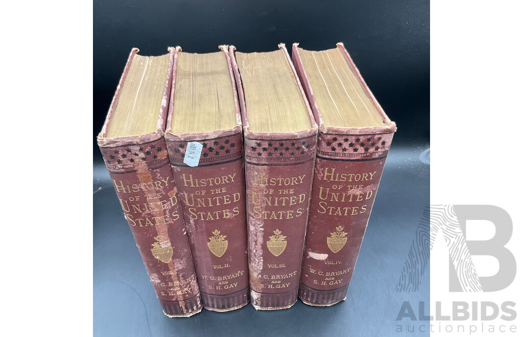 History of The United States, Vol. I to IV, by W.C.Bryant and S.H. Gay - Lot of 4