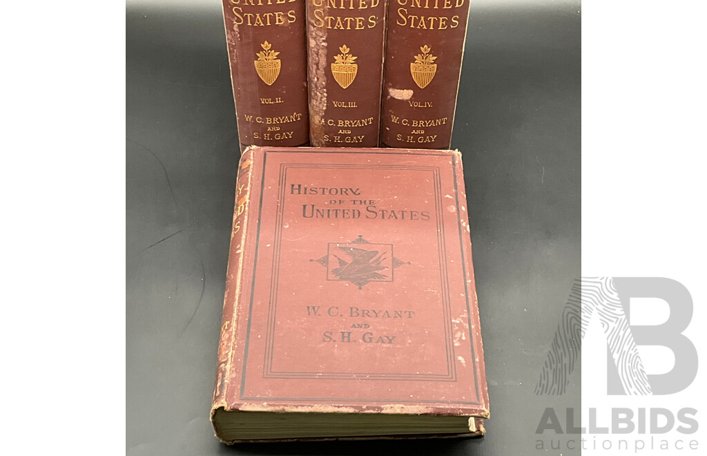 History of The United States, Vol. I to IV, by W.C.Bryant and S.H. Gay - Lot of 4