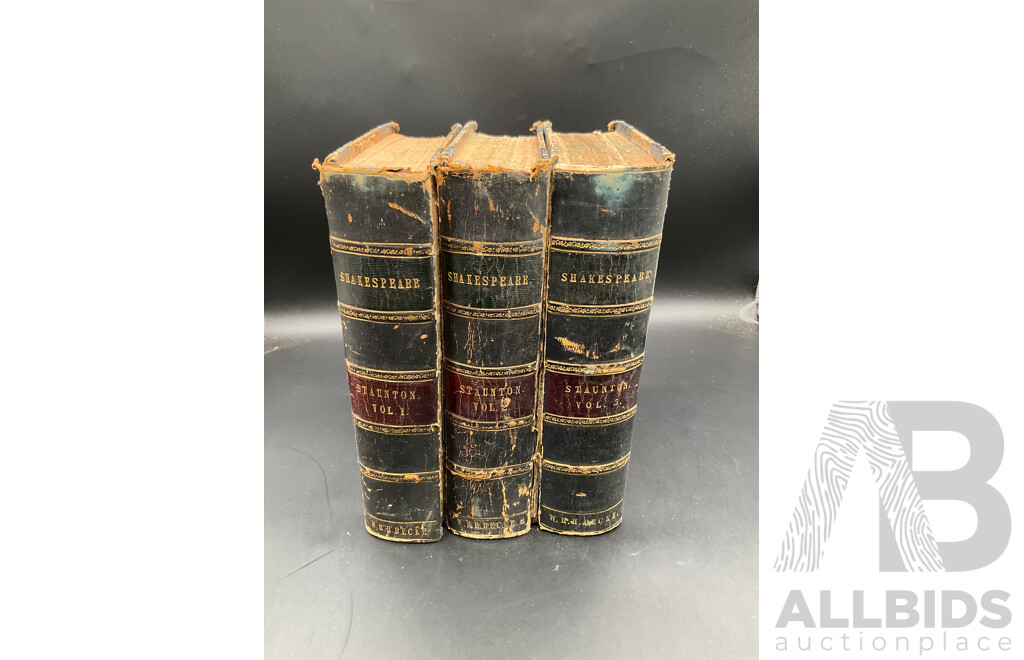 SHAKESPEARE Staunton Vol. I to III, Edited by Howard Staunton - Lot of 3