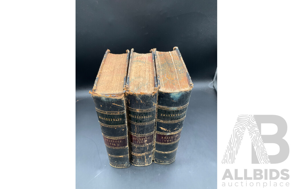 SHAKESPEARE Staunton Vol. I to III, Edited by Howard Staunton - Lot of 3