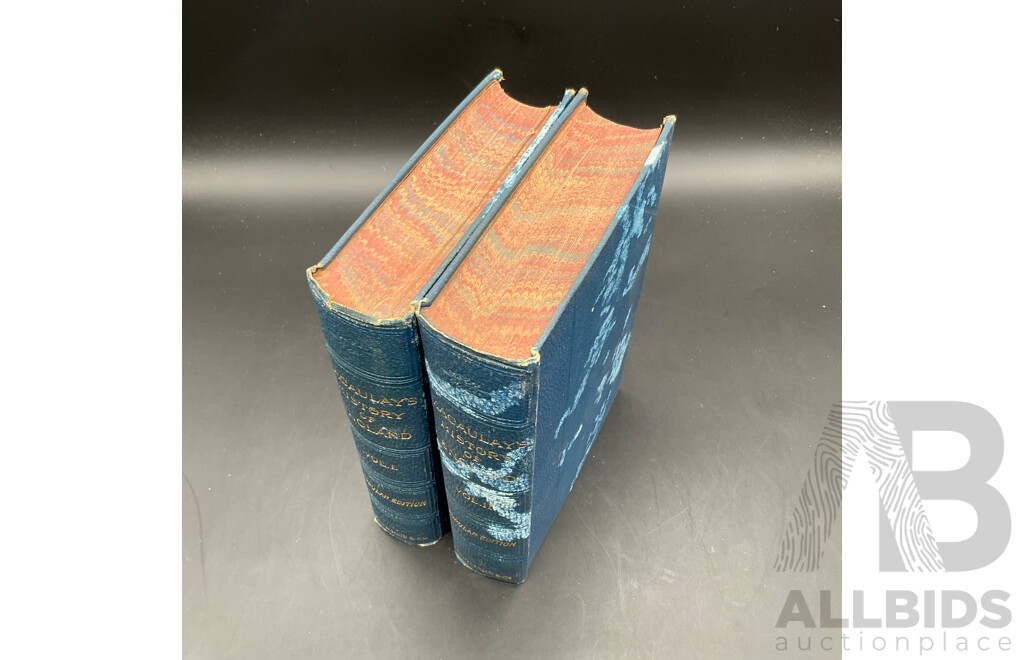 Macaulay's History of England, ''Popular Edition'', Published by Longmans & Co., Two Volumes - Lot of 2