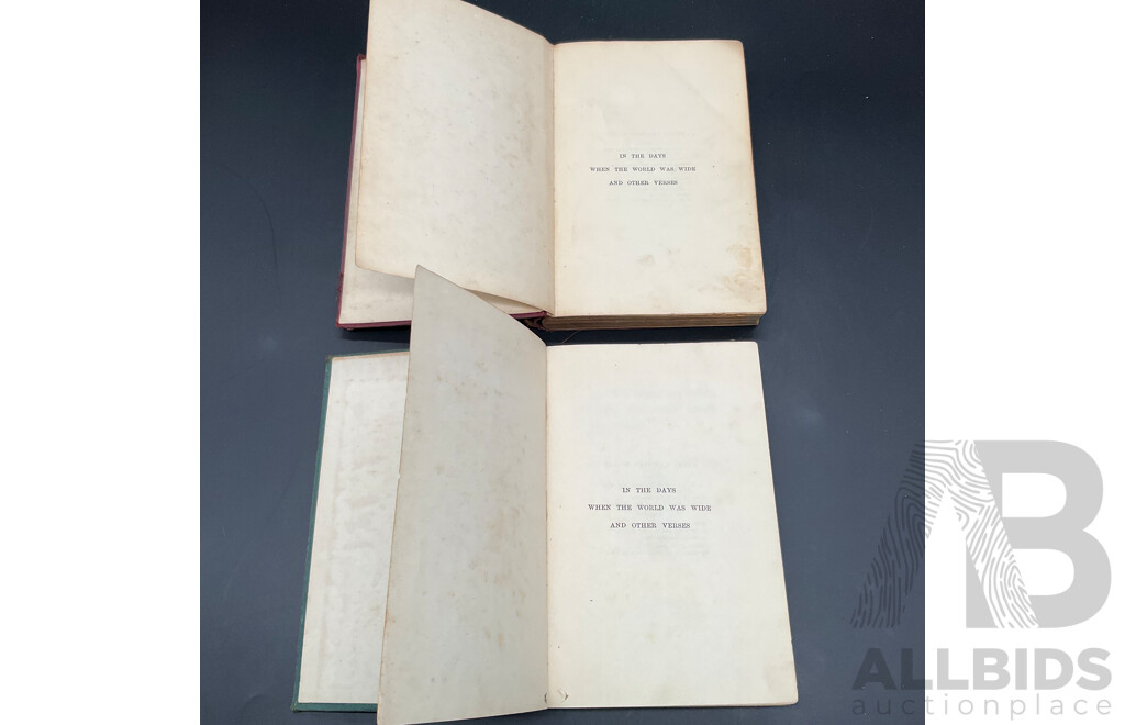 Collection of Antique Books, Including Henry Lawson ''When the World Was Wide, in Tune with the Infinite by Ralph Waldo Trine and More - Lot of 4