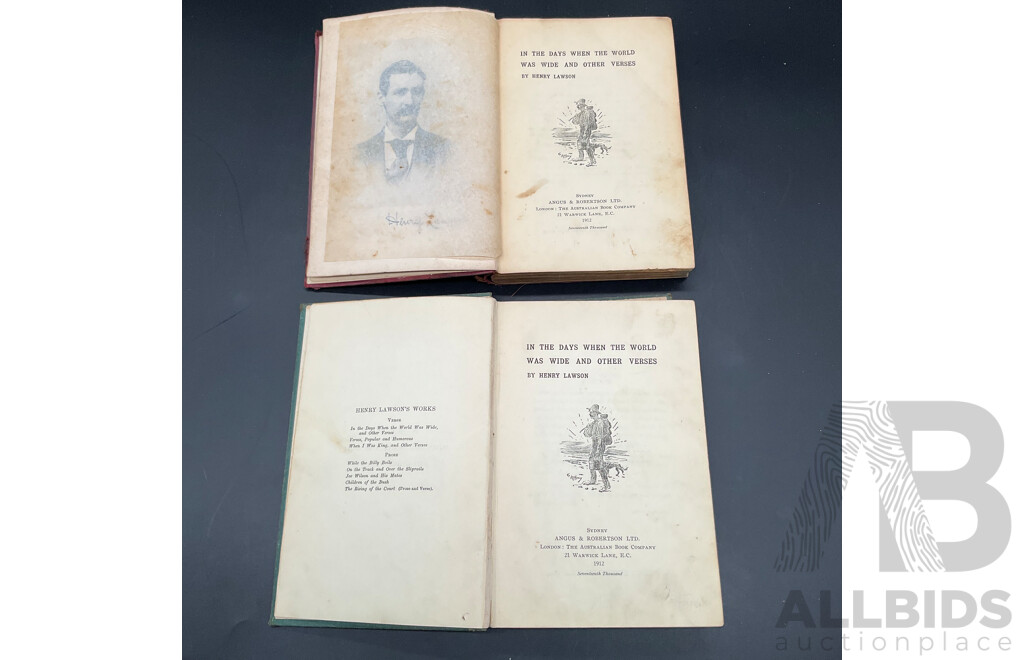Collection of Antique Books, Including Henry Lawson ''When the World Was Wide, in Tune with the Infinite by Ralph Waldo Trine and More - Lot of 4